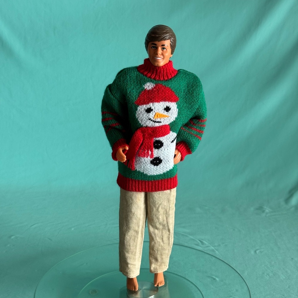 Ken doll in Festive Snowman Sweater